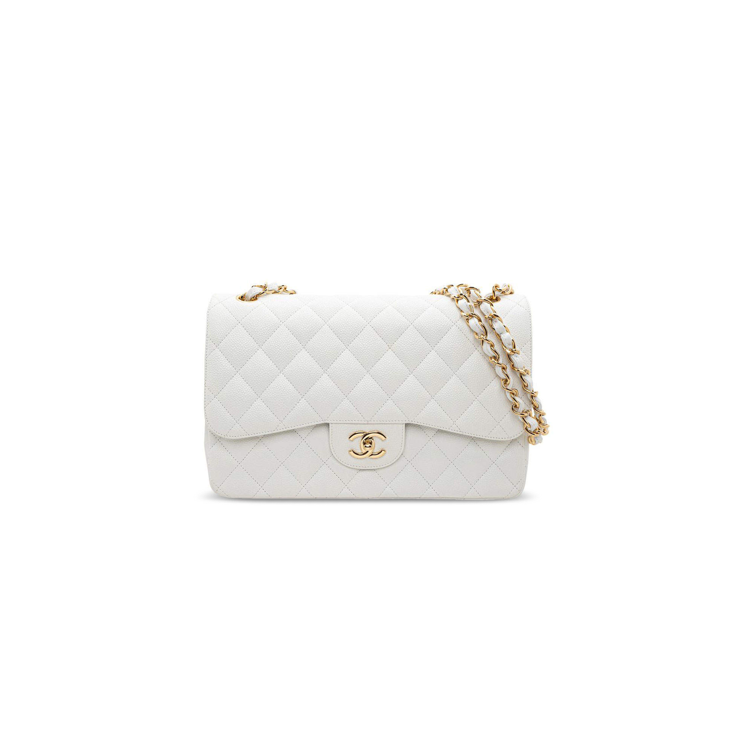 Ch**el quilted caviar leather classic jumbo double flap bag 426504 (30*21*9cm)